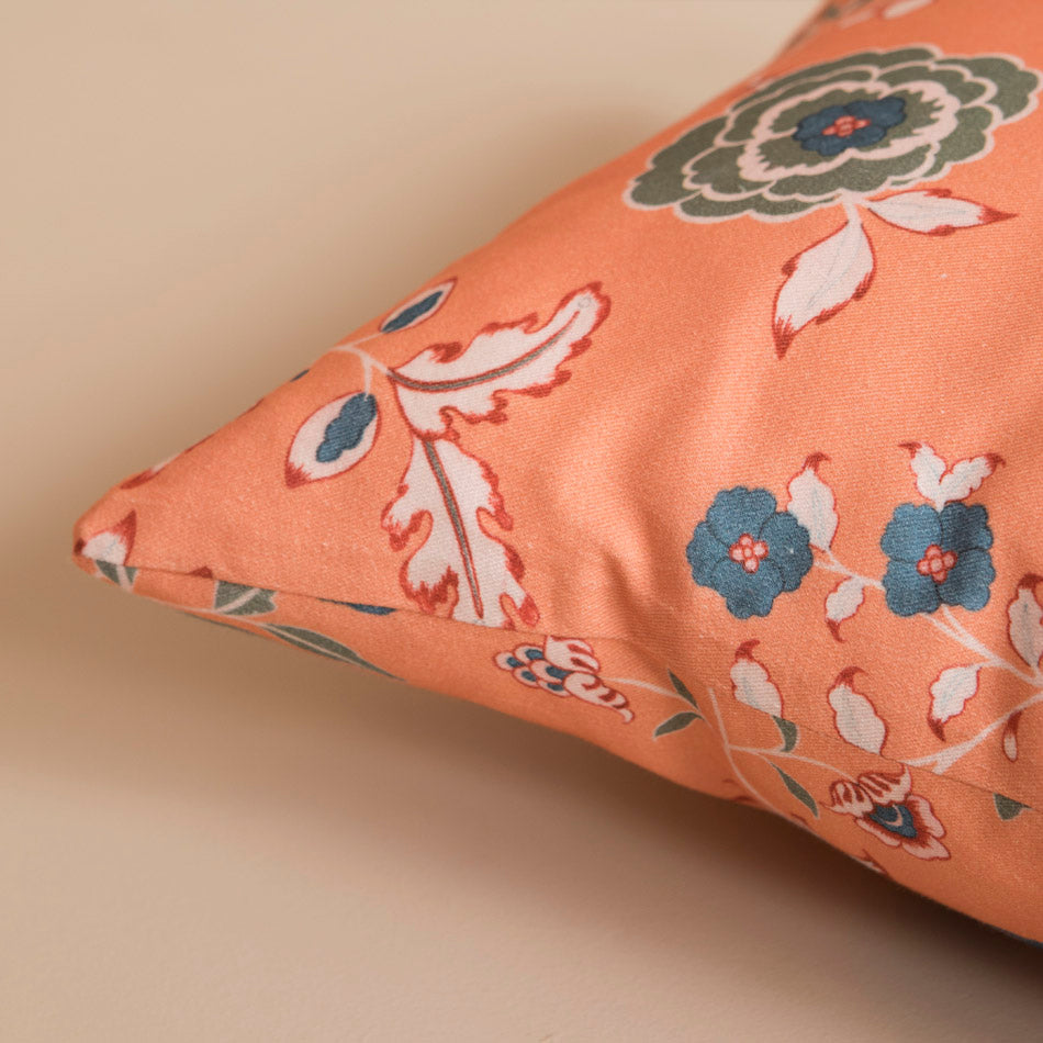 Coussin floral VICTORIA saumon - 30x50