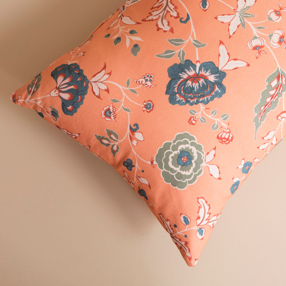 Coussin floral VICTORIA saumon - 30x50