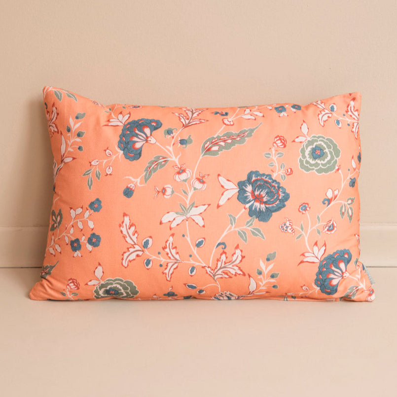 Coussin floral VICTORIA saumon - 30x50