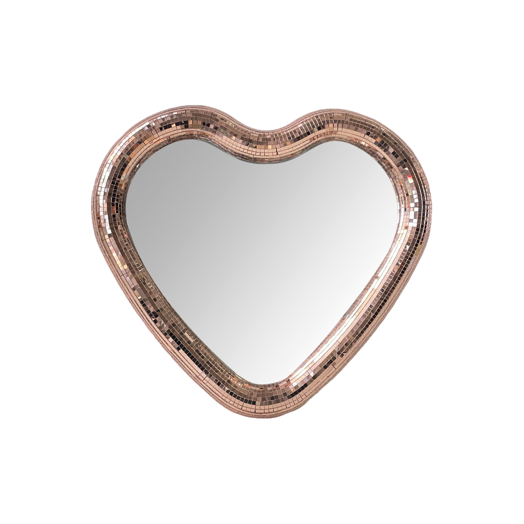 Miroir DISCO - Coeur rose