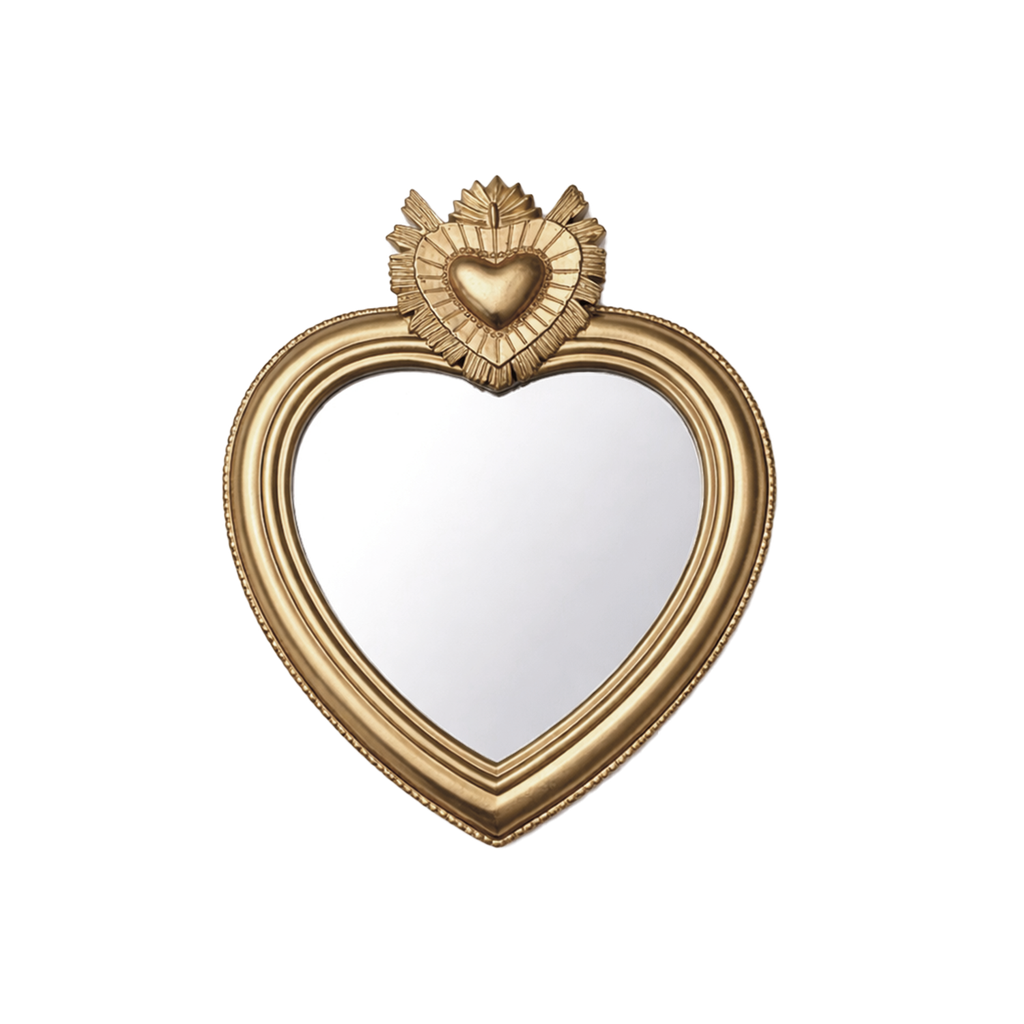 Miroir Ex-voto coeur doré