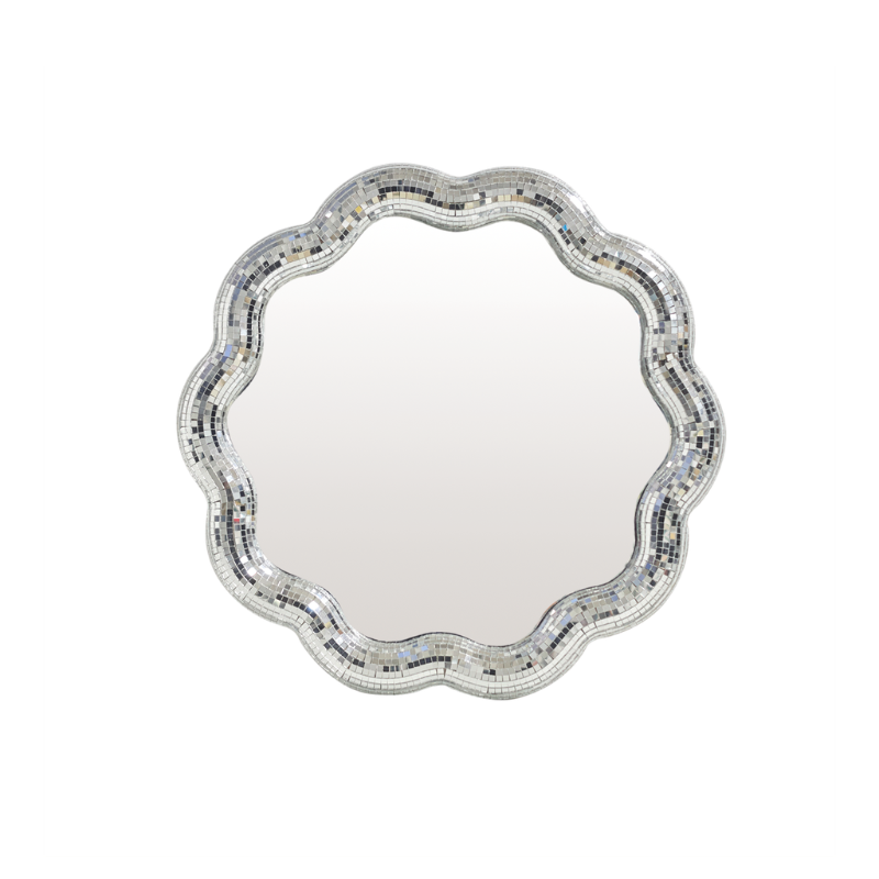 Miroir DISCO ondulé OPJET PARIS – encadrement mosaïque miroir facettée, forme libre