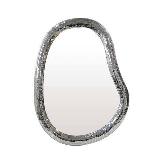 Miroir DISCO OSMOSE OPJET PARIS – forme asymétrique avec encadrement miroir facetté