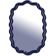 Miroir, à poser ou à accrocher, en résine, ondulé bleu | KERSTEN