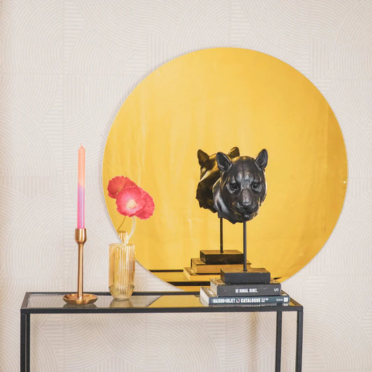 Miroir rond - Golden glass