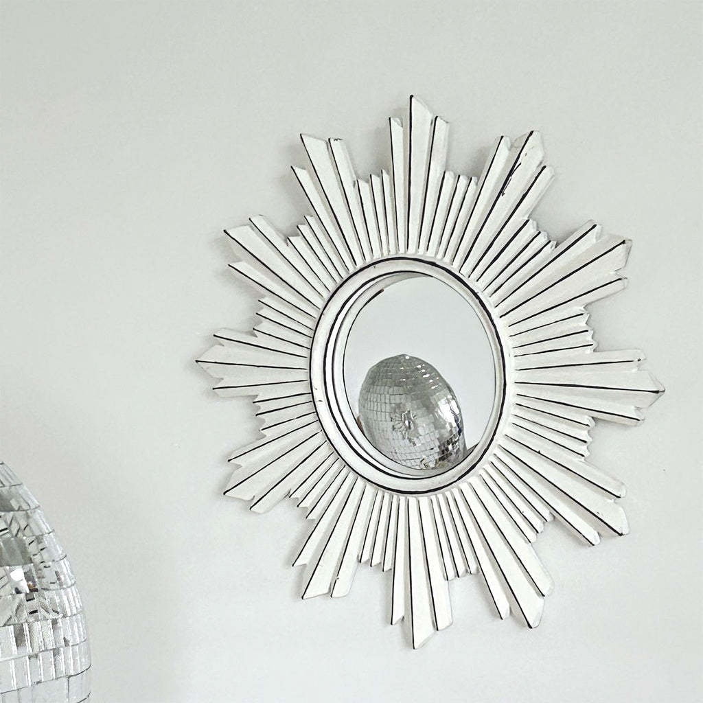 Miroir soleil blanc en relief Ø27,7 cm Opjet Paris