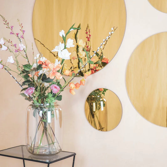 Miroir rond - Golden glass