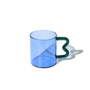 Mug en verre, bleu, Helio FERRETTI