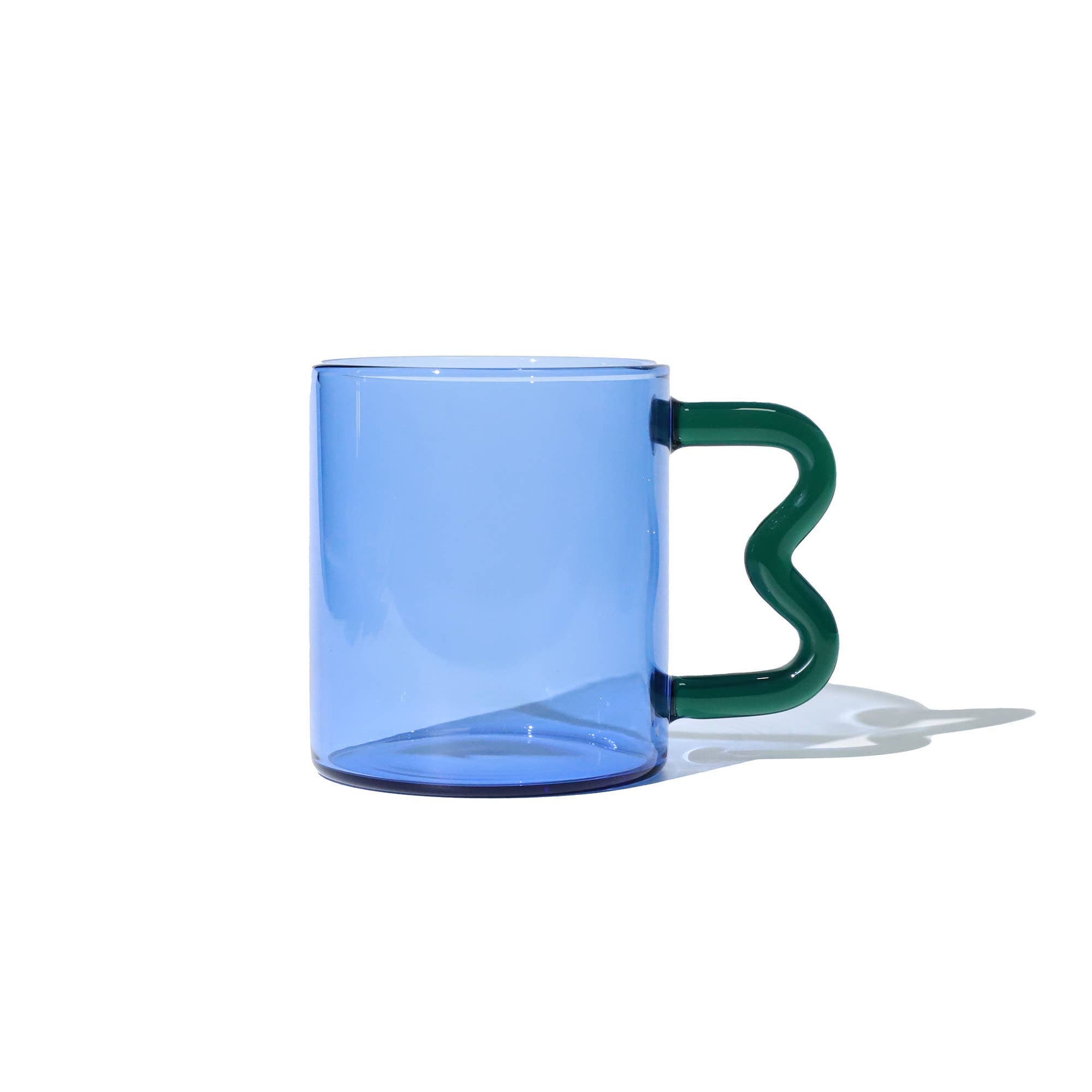 Mug en verre, bleu, Helio FERRETTI