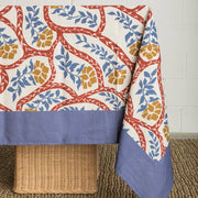 Nappe coton imprimée 160×270 cm motif cachemire violet – MAHE HOMEWARE