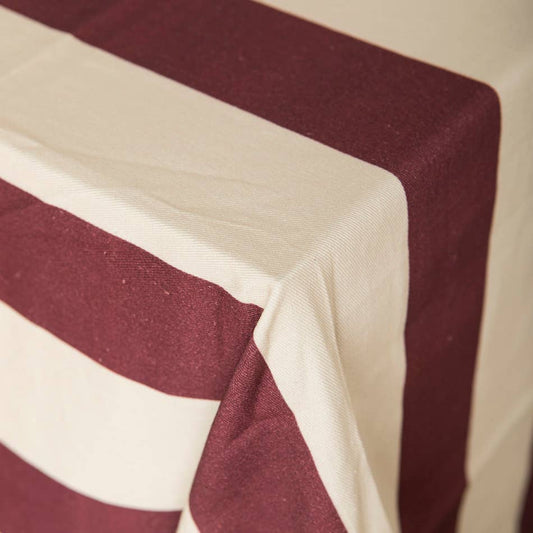 Nappe à rayures aubergine - 160 x 340 cm