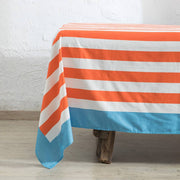 Nappe à rayures orange - 160 x 270 cm