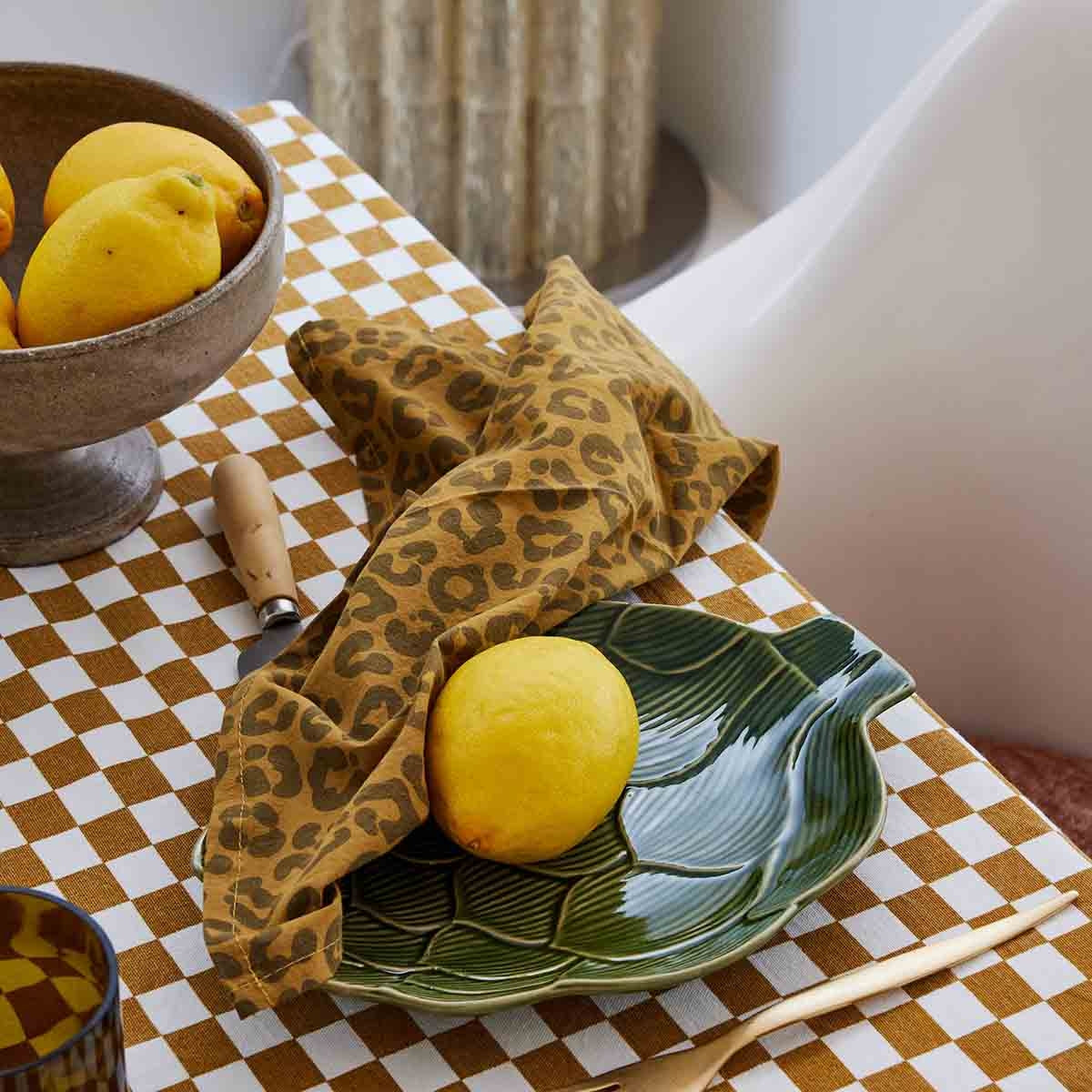 Nappe à damier ZOE - caramel