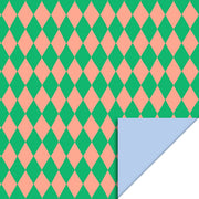 Rouleau papier cadeau - Arlequin Saumon / vert