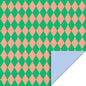 Rouleau papier cadeau - Arlequin Saumon / vert