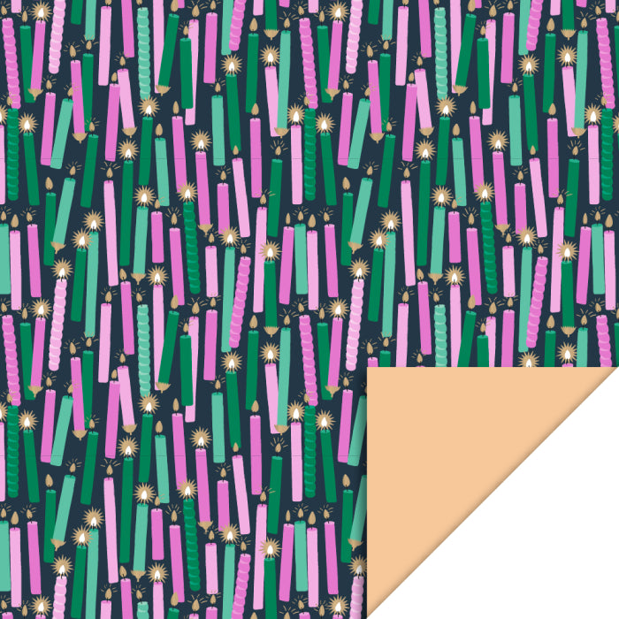 Rouleau papier cadeau - Bougies