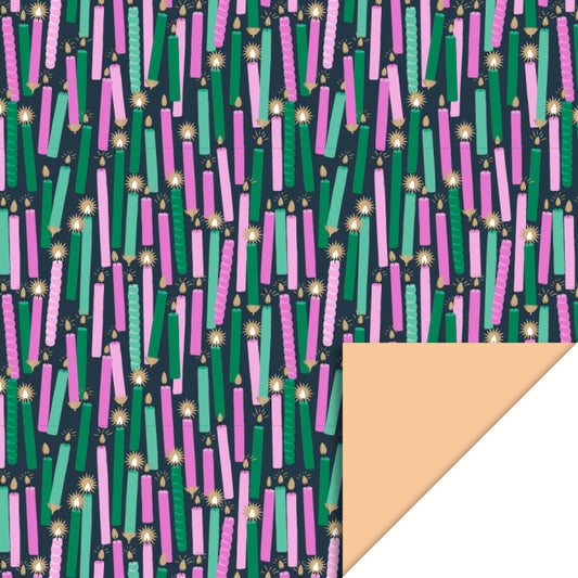 Rouleau papier cadeau - Bougies
