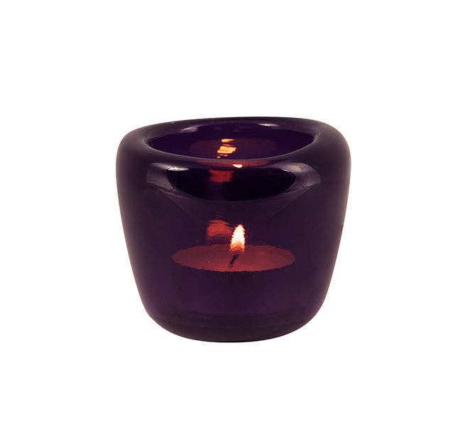 photophore violet en verre soufflé British Colour Standard