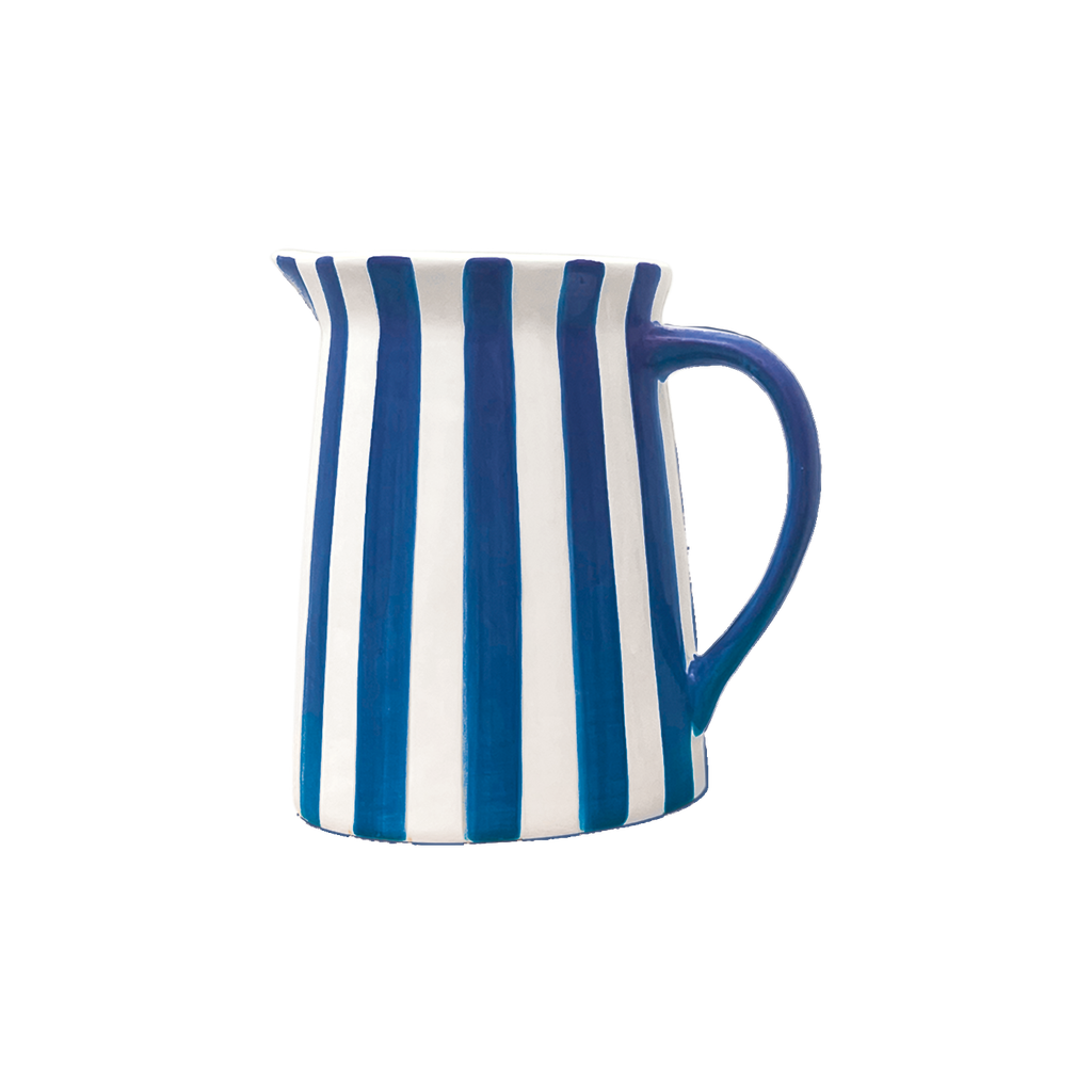 Pichet en céramique, à rayures, bleu de OPJET PARIS