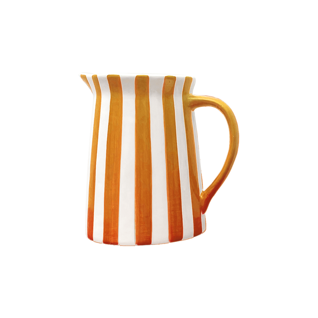 Pichet en céramique, à rayures, orange de OPJET PARIS