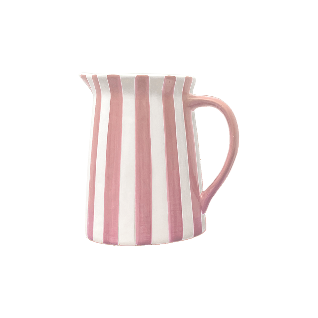 Pichet en céramique, à rayures, rose de OPJET PARIS