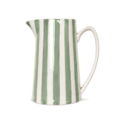 Grand pichet à rayures de couleur matcha de la marque OPJET PARIS