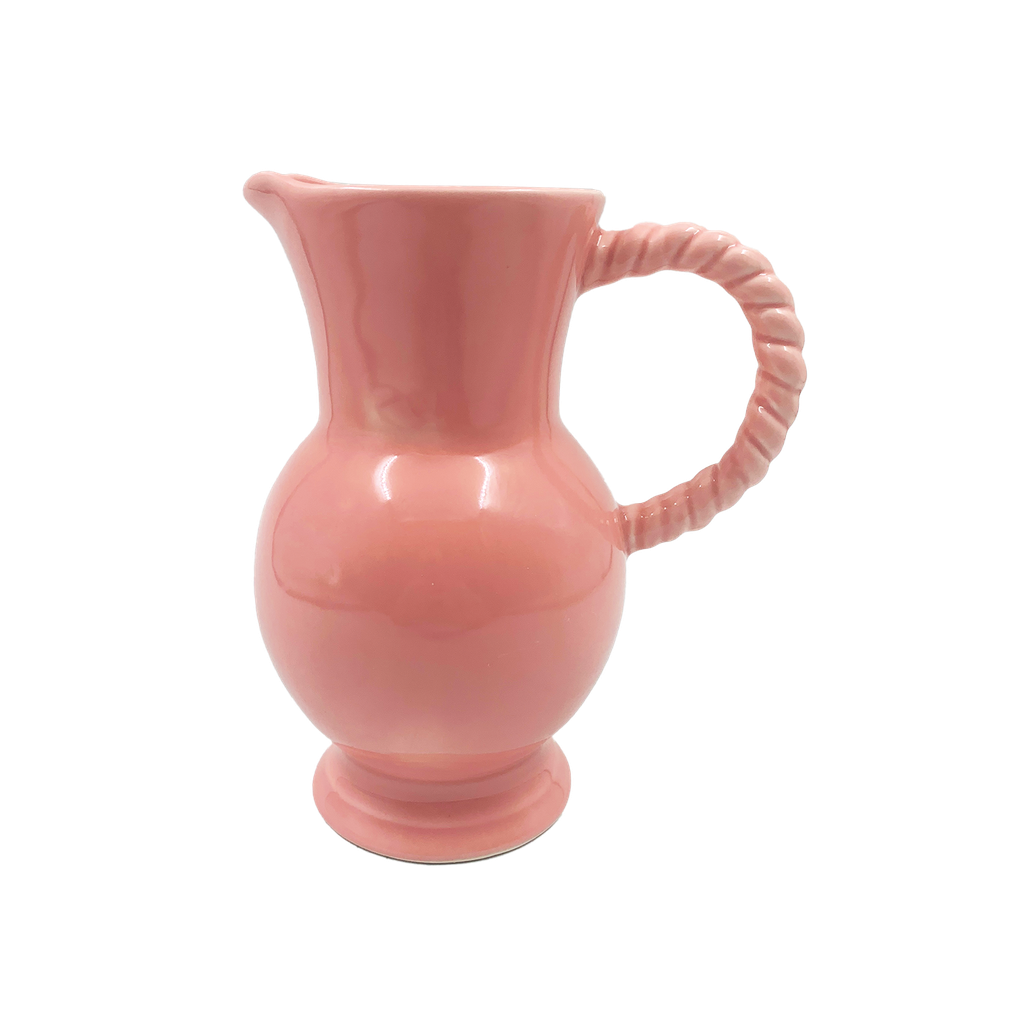 Pichet anse torsadée - rose