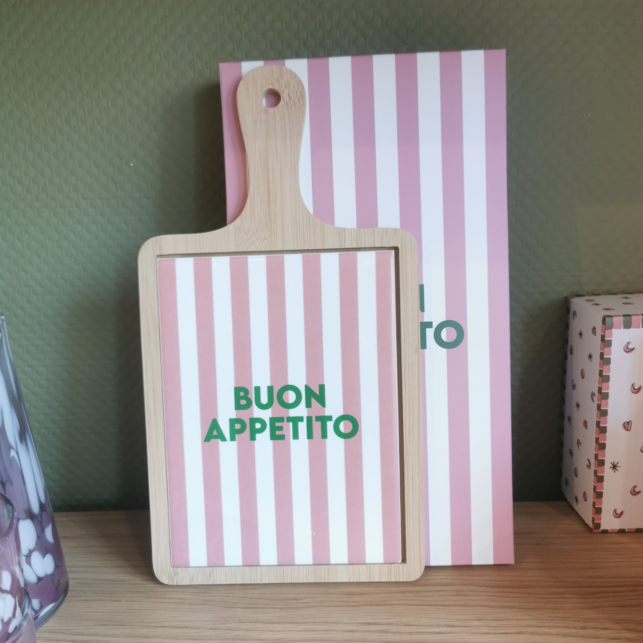 Planche BUON APPETITO - rayée rose