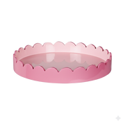 Plateau rond ondulé - rose