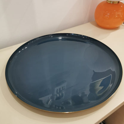 Plateau rond métal - 35 cm | Les bleus & verts
