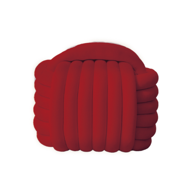 Pouf passementerie NOEUD rouge, Opjat Paris