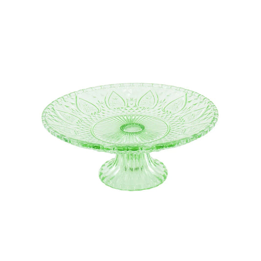 Cake plate en verre vert – Housevitamin – Ø22,5 cm pour gâteaux ou décoration