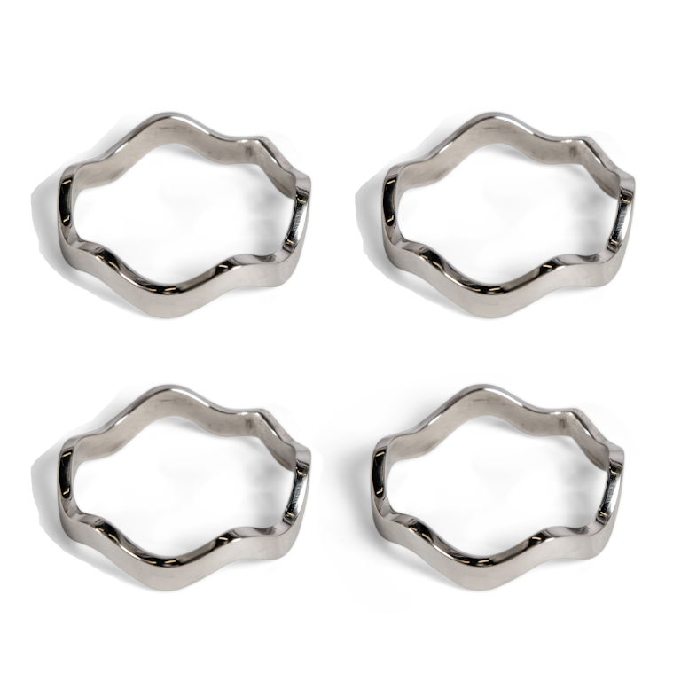 Ronds de serviettes ANNA en laiton nickelé.