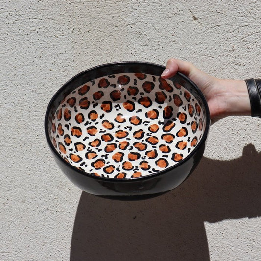 Saladier FIERA, motif léopard, fabriqué à la main en Espagne - Maison Marmol