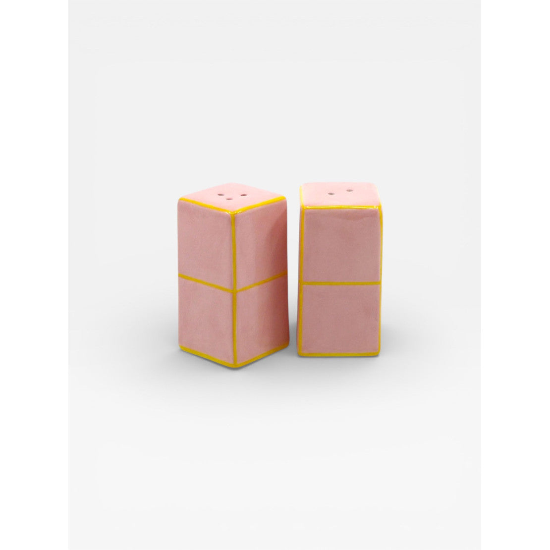 Salière & poivrière TILE - rose & jaune