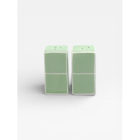 Salière & poivrière TILE - vert & blanc