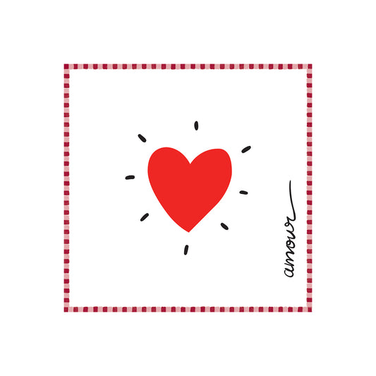 Serviettes en papier motif COEUR