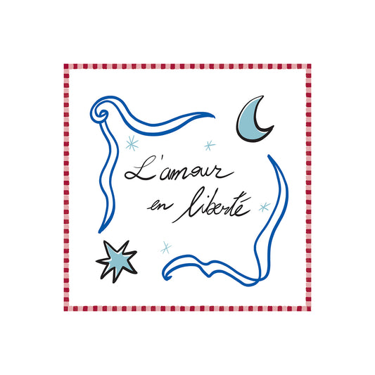 Serviettes en papier motif AMOUR EN LIBERTE