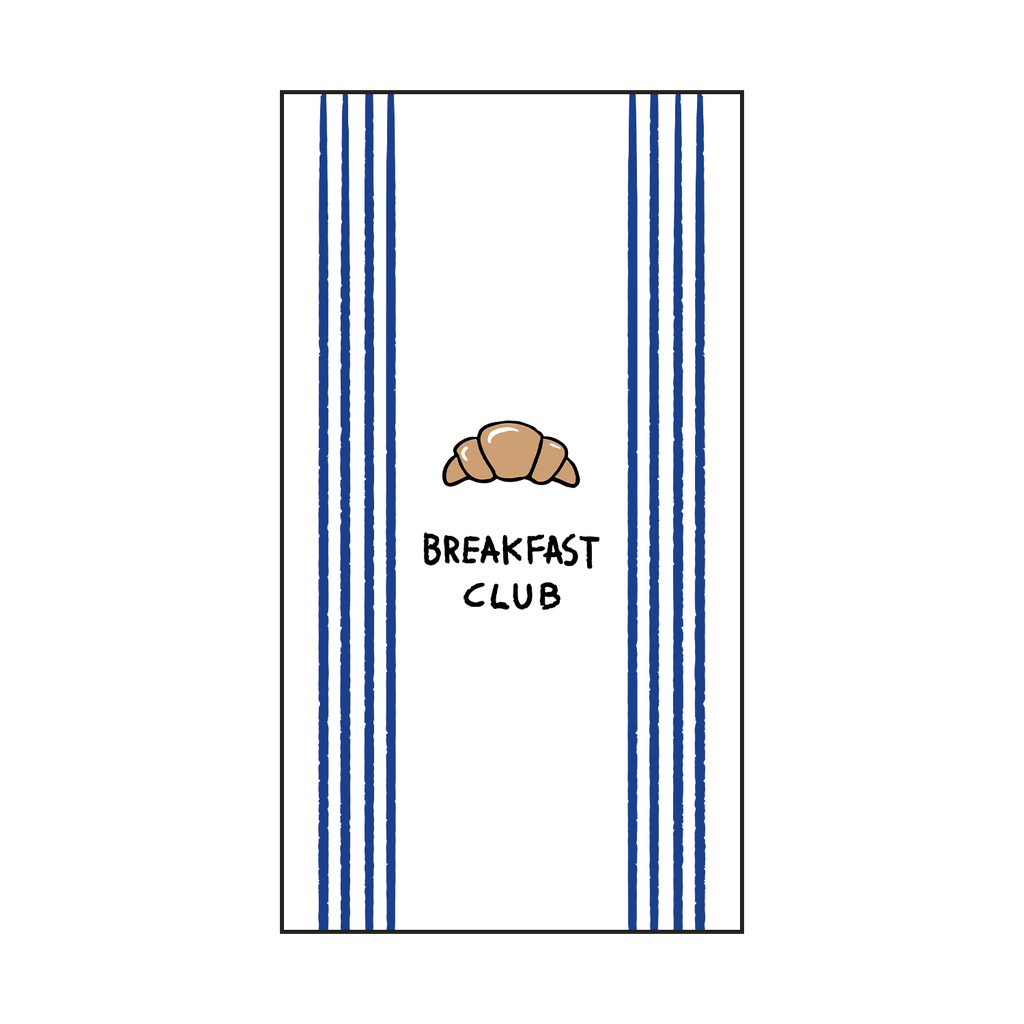 Serviettes rectangulaires Breakfast Club – motif croissant – Opjet Paris