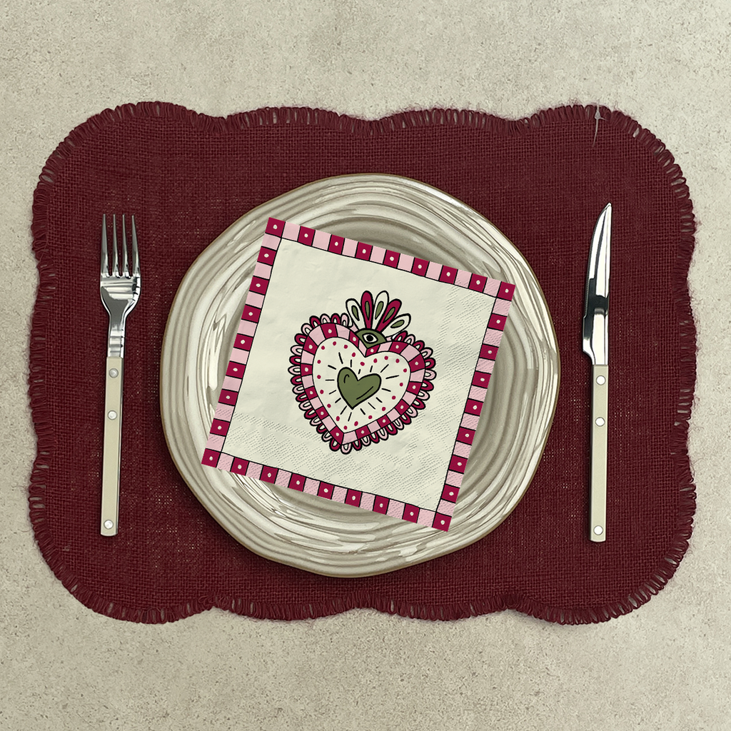 Serviettes en papier - EX-VOTO rose