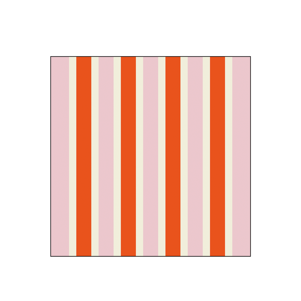 Serviettes en papier carrées à rayures roses et oranges – lot de 20 – OPJET PARIS