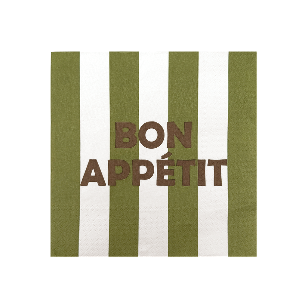 Serviettes en papier à rayures BON APPETIT