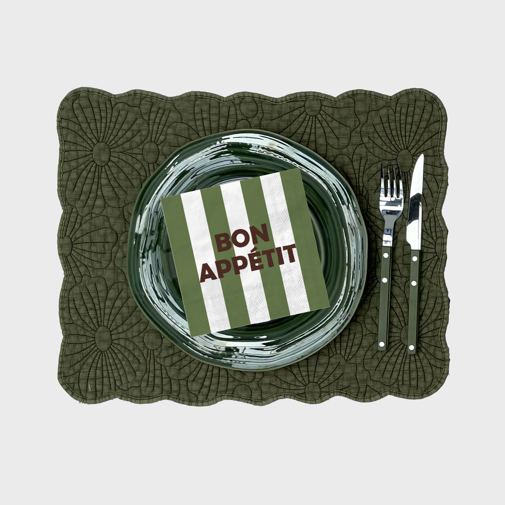 Serviettes en papier à rayures BON APPETIT