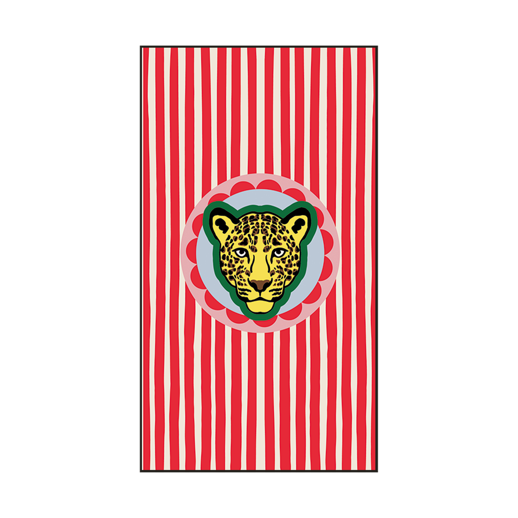 Serviettes en papier rectangulaires rouge et motif léopard – OPJET PARIS