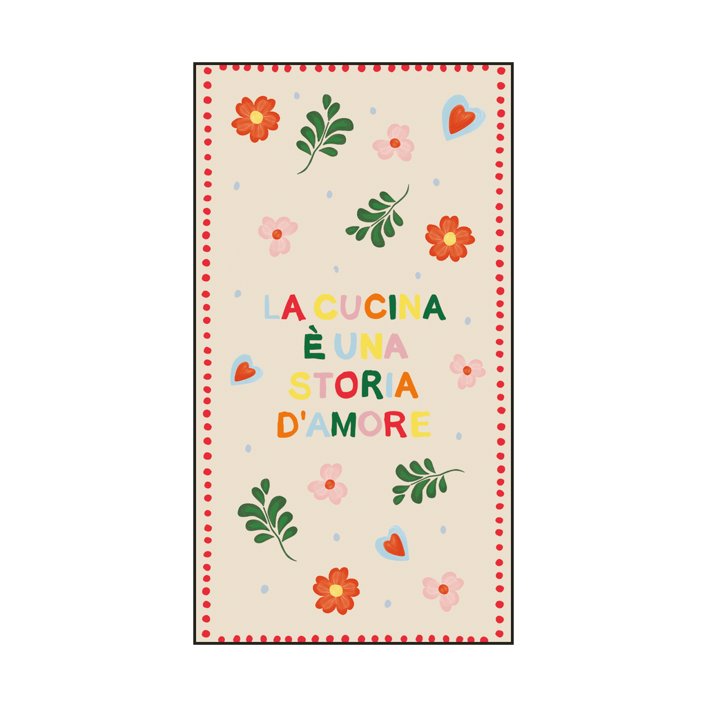 Serviettes en papier rectangulaires motif La Cucina è una storia d’amore – OPJET PARIS