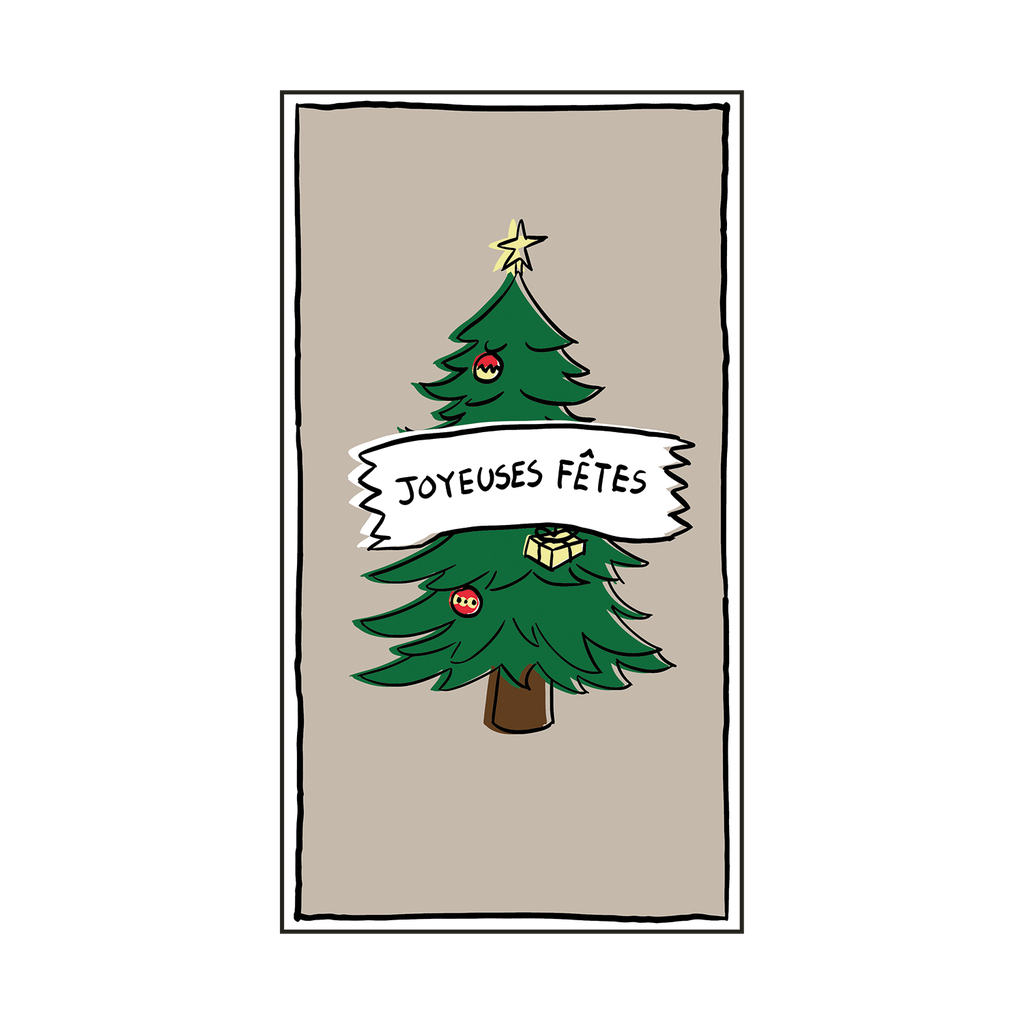 serviettes en papier sapin Joyeuses Fêtes OPJET PARIS