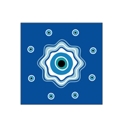 Serviettes papier recyclé carrées bleu motif œil sixties – OPJET PARIS