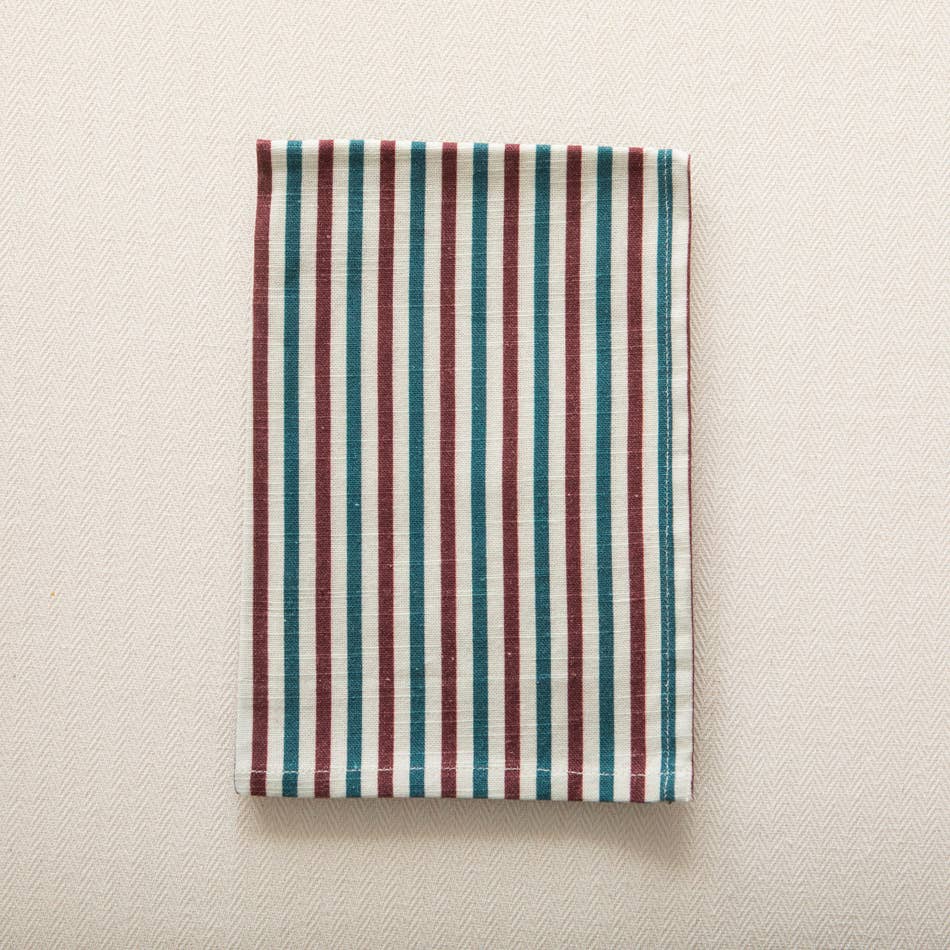 Serviette à rayures aubergine
