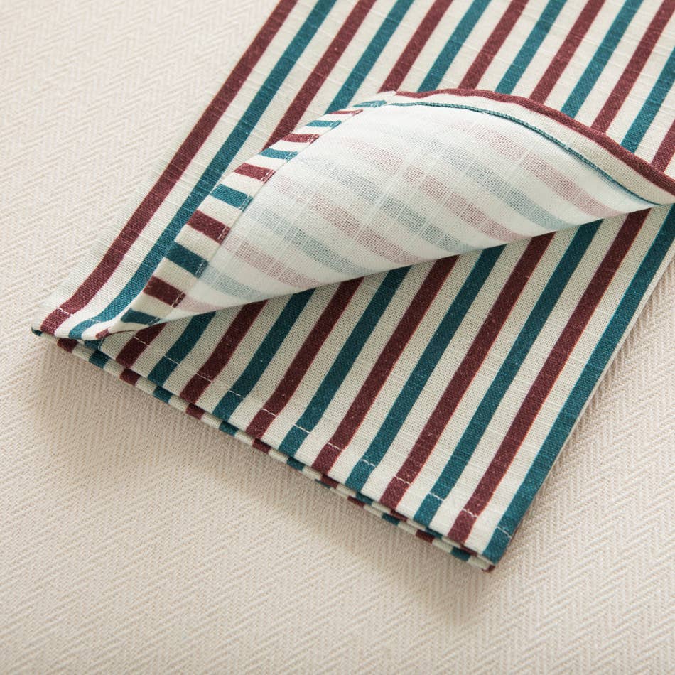 Serviette à rayures aubergine