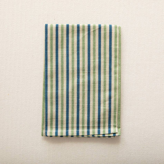 Lot de 2 serviettes à rayures bleues
